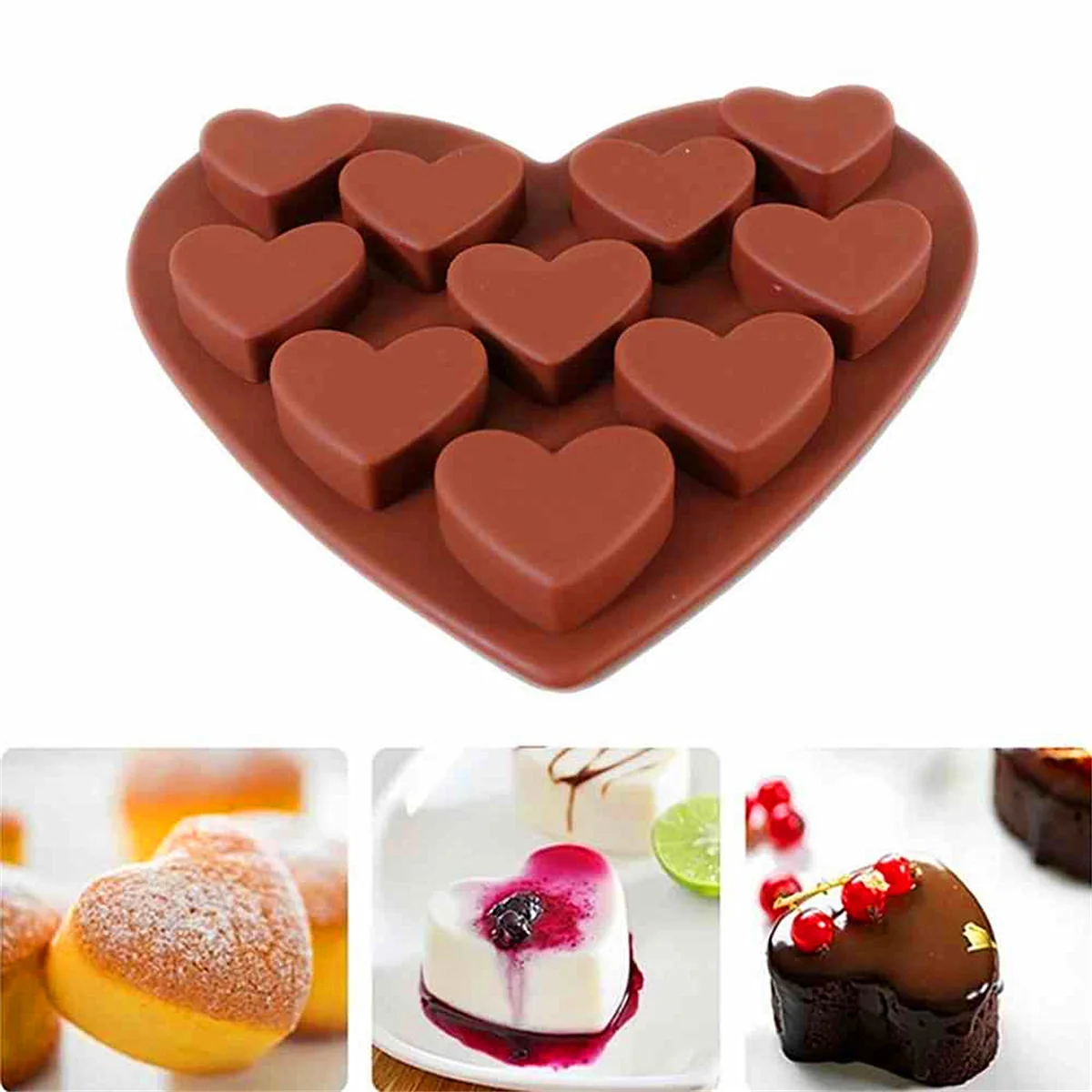 Jelly Mould Heart Silicone Molds For Cakes Chocolate Mold Tray Baking Tools New 