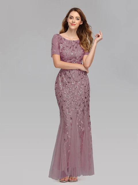 Plus Size Evening Dresses Mermaid O Neck Short Sleeve Lace Appliques Tulle Long Party Gown Robe Soiree Sexy Formal Dress vestido Onion