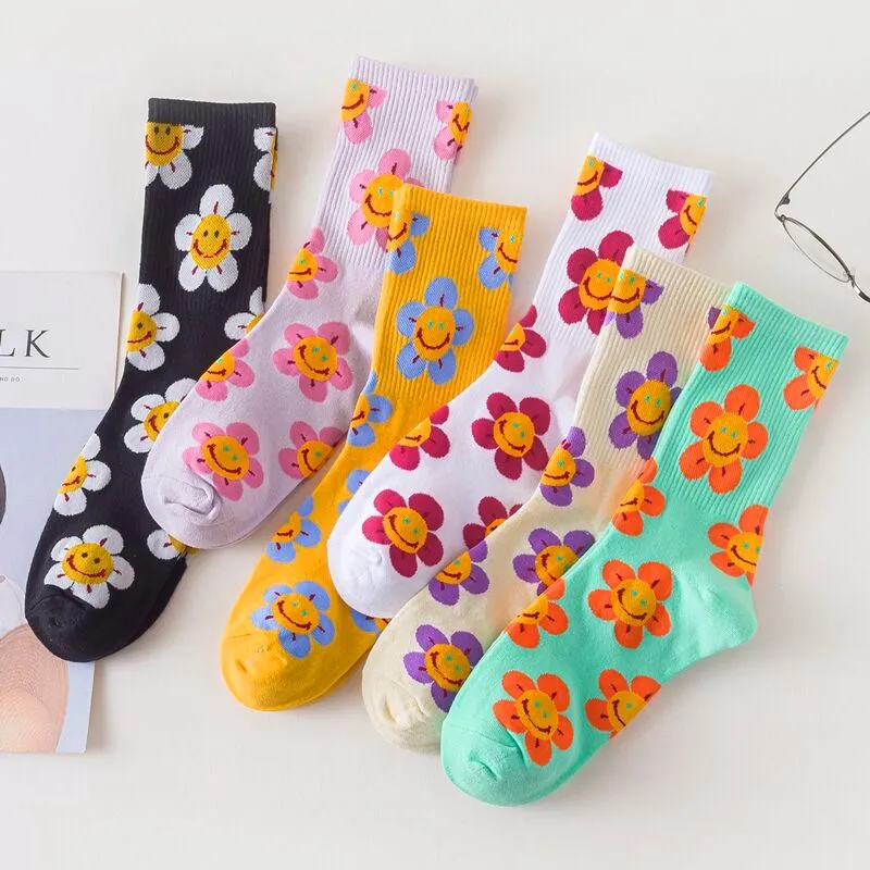 bombas socks for women New Arrivals Japanese Korean Style Cartoon Flower Women Socks Harajuku Kawaii Socks Breathable Spring Autumn Casual Socks adidas socks women