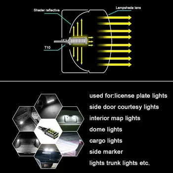 

White LED bulbs 12V Reverse Light Canbus Error Free 912 T15 W16W Backup