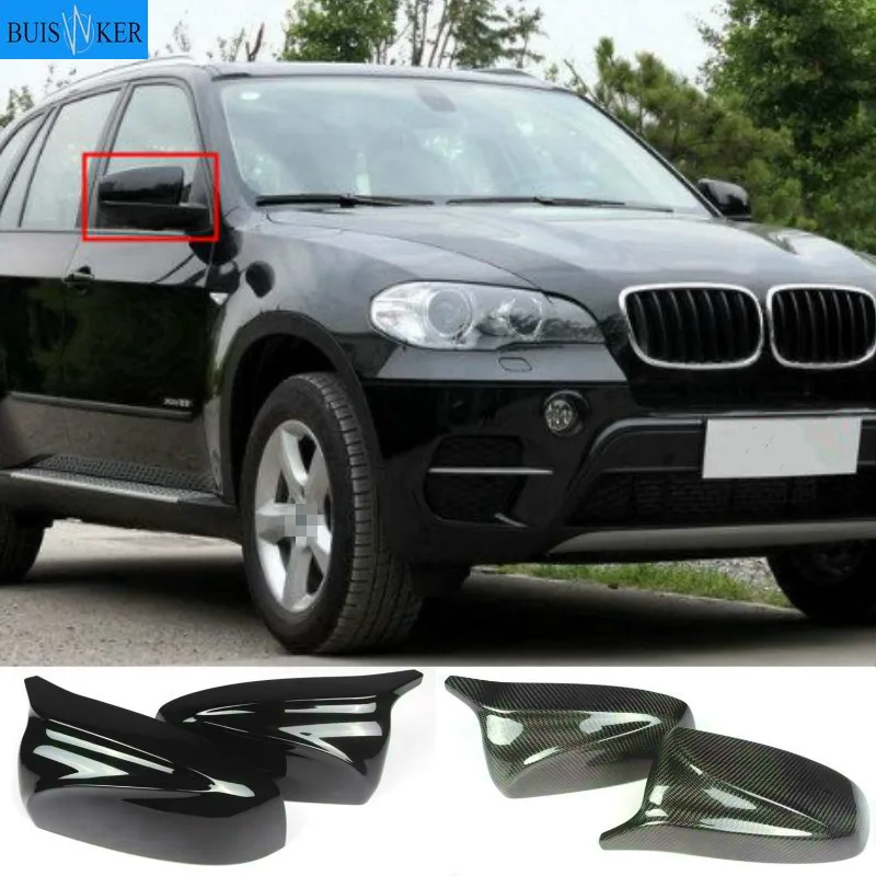 

Carbon Fiber/ABS 2x Mirror Cover X5 X6 Car Side Rearview Mirror Cap Cover Shell Replacement For BMW X5 X6 E70 E71 2007-2013