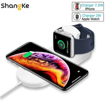 

Wireless Charger for Apple Watch 2 in 1 Charging Pad Stand Compatible for with for iPhone Xs XS Max XR X 8 8 Plus Series 3 2 1