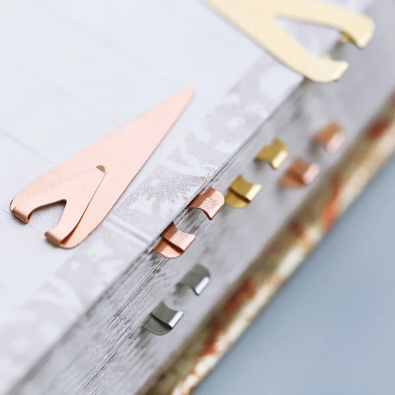 Metal Bookmark Bookmarks Stationery Supplies Retro Simple Mini Metal Bookmark Creative Stationery Indicator Marker of Page Gold Silver Orange Teacher Gift School Supply 6pcs