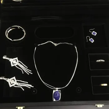 

Jewerly set silver color necklace & braclete & ring & earrings Sweet romantic fashion jewelry For women.