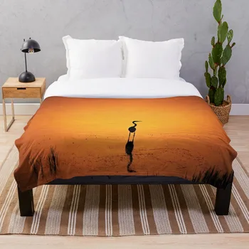 

Bird Silhouette In Sunset Throw Blanket Soft Sherpa Blanket Bed Sheet Single Knee Blanket Office Nap Blanket