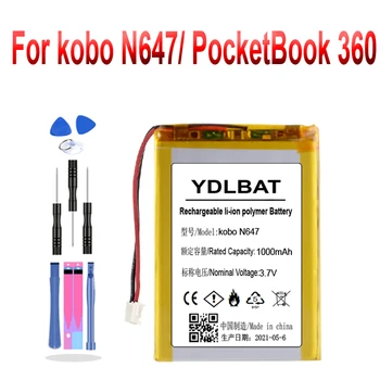 3.7V 1000mAh Rechargeable Li-Polymer Battery For PocketBook 360 PocketBook 301 PocketBook 301 plus pocketbook 601 kobo N647