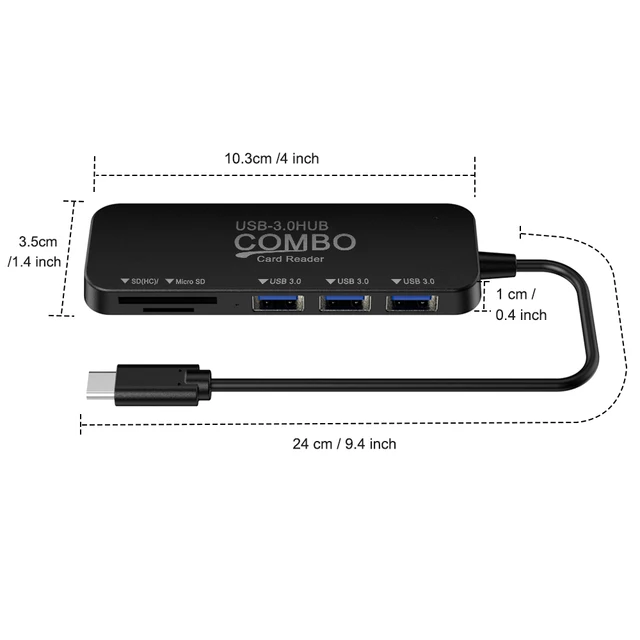 USB Combo USB 3.0 Hub High Speed Portable 3 Ports USB Divider Card Reader All In One For SD TF For Laptop PC Computer USB Hub Accessories All Cables Types Cables Clearance Sale Computer Gadget Music Music & Sound Network Cables cb5feb1b7314637725a2e7: Black