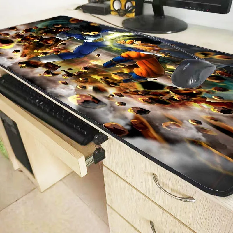  90x40cm Anime Dragon Ball Gaming Mouse Pad Large Size Table Lock Edge Mousepad Desk Mat Latop Noteb