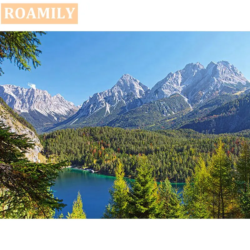 алмазная вышивка пейзаж Пейзаж алмазной живописью деревня морской горный