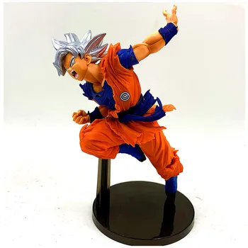 

Dragon Ball Super Saiyan Pink Silver Hair Son Goku Kakarotto Cartoon Battle Damaged Edition Animation PVC Action Model Toy G419