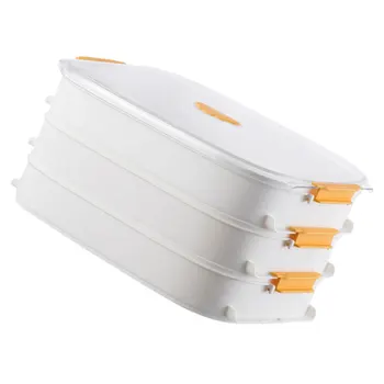 

1Pc Food Box 3 Layers Plastic Dumpling Box Organizer Food Container Refrigerator Bin Freezer Storage for Kitchen