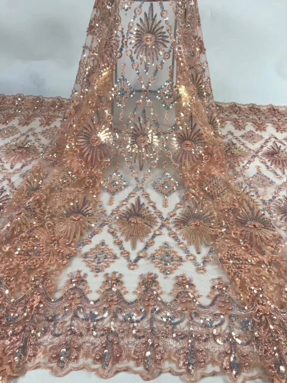 

African french lace fabric 2019 High Quality With Stones Nigerian Embroidery French tulle lace Material For Dress