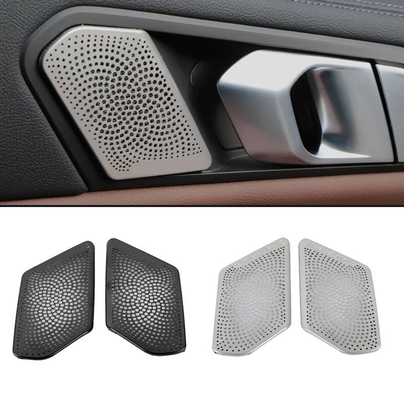 

Car styling Audio Speaker Rear Door Loudspeaker Trim Covers Stickers For BMW x5 g05 stainless steel Interior auto Accessories