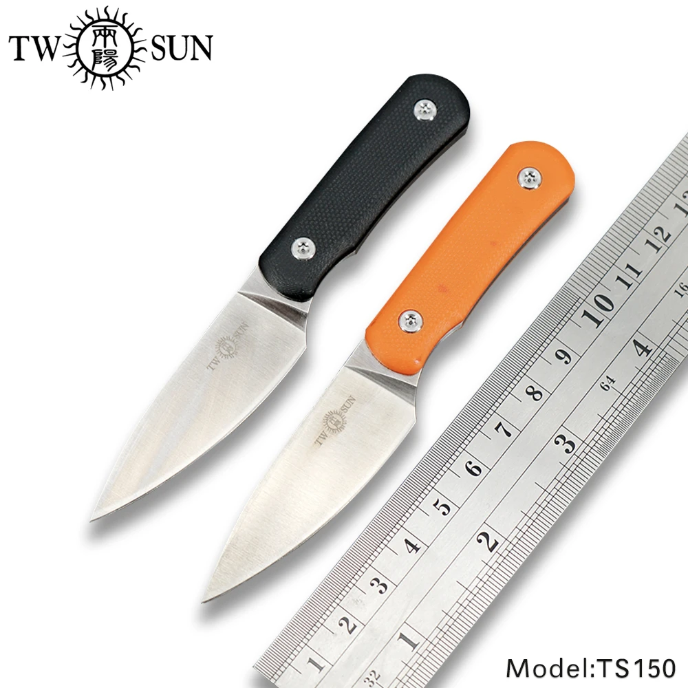 TWOSUN knives MINI S90V Blade Fixed Blade Knife Pocket Knife Survival tactical Knife hunting