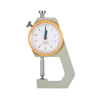 

uxcell Thickness Gauge 0-20x0.1mm Range Cusp Head Round Dial Indicator Aluminum Alloy for Measuring Paper Film and Leather