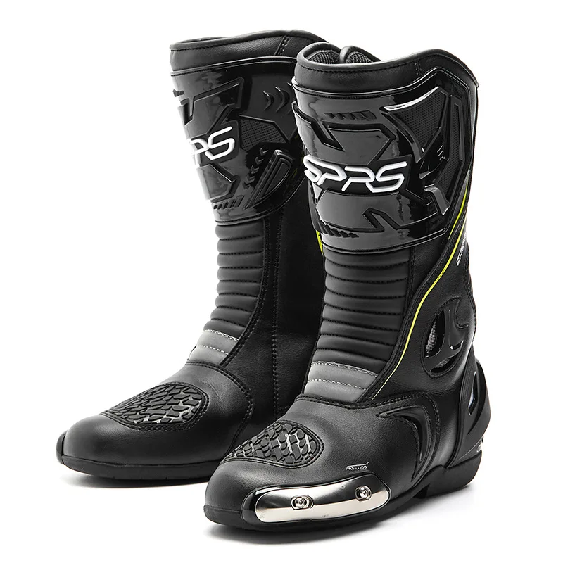 

SPRS Motorcycle Riding Boots Men's Athletic Anti-slip Protection Highway Shatter-resistant Race Car Footwear ji che xie Equipmen
