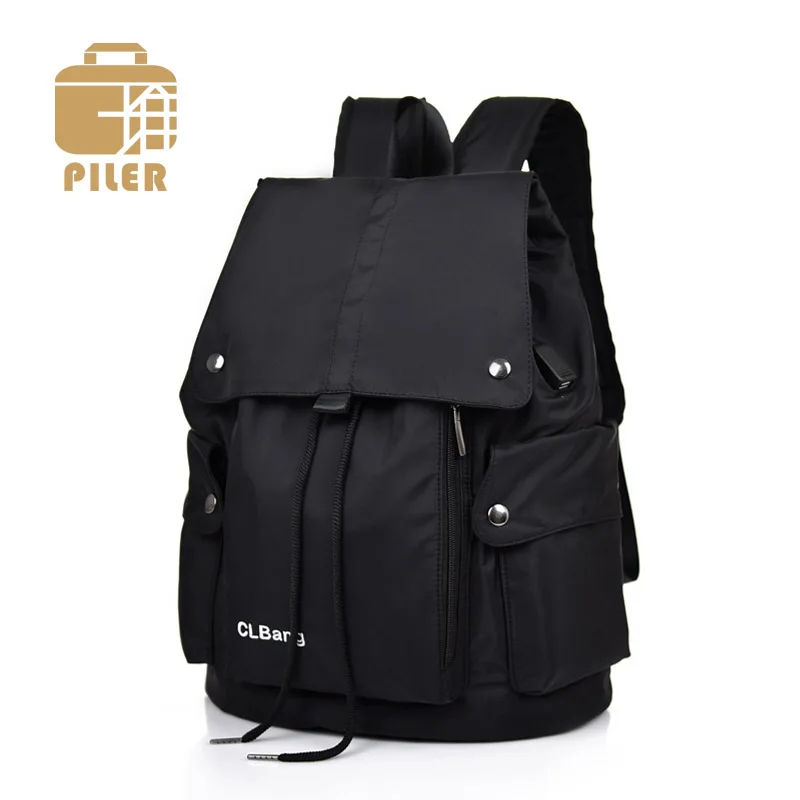

Vintage Men Waterproof Nylon Women Backpack Students School Backpacks Large Capacity Travel Rucksack Unisex Drawstring Knapsack