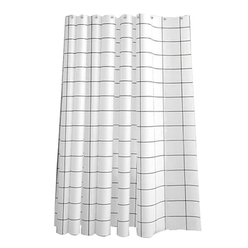 

With Hooks Nordic Style Thickened Black White Grid Accessories PEVA Waterproof Bathroom Decor Mould Proof Blinds Shower Curtain