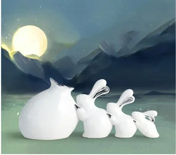 

Modern Ceramic Bunny Vase Decoration Livingroom Bedroom Flower Arrangement Dried Fake Fowerpot Hotel Desktop Crafts Accessories