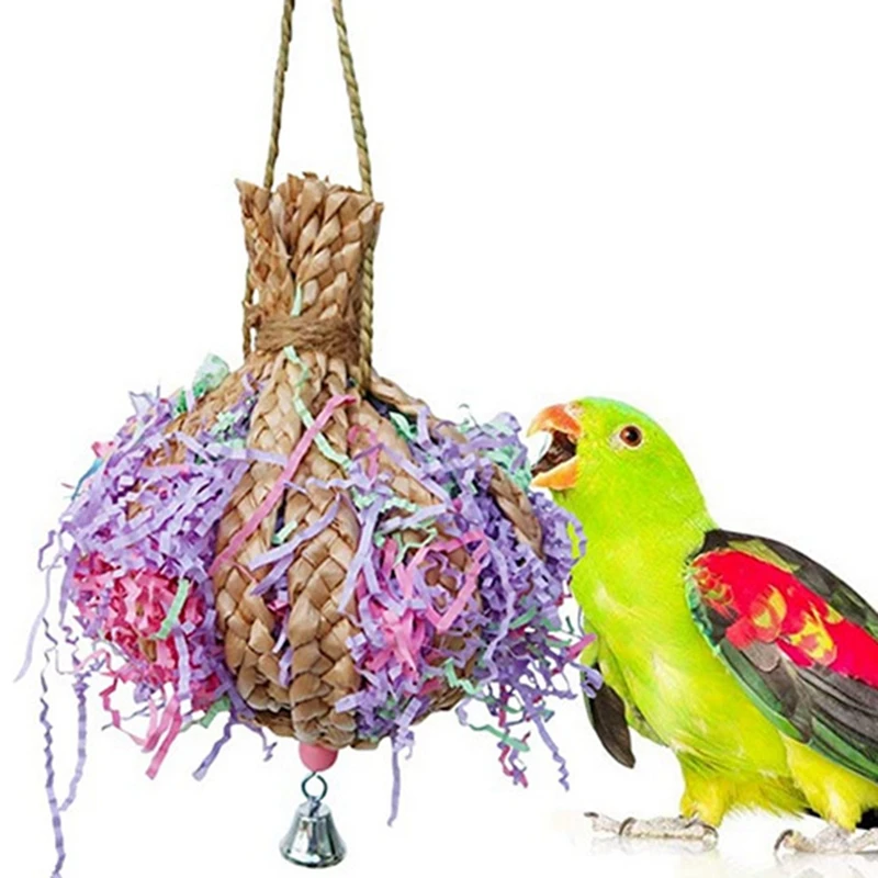 Parrot Shredder Toy Anti-biting Parrot Cage Foraging Toy Chewing with Bell Parrots Toys And Bird Accessories For Pet