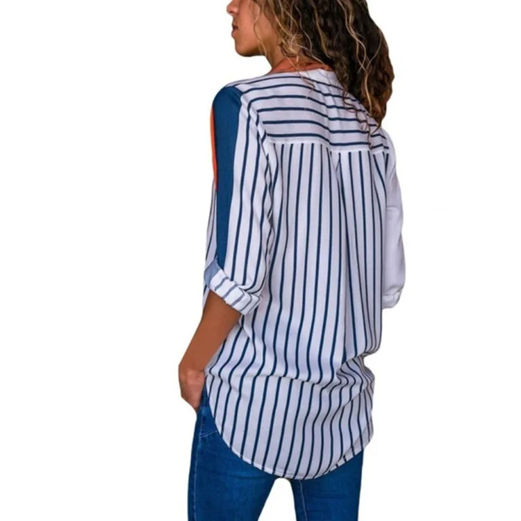 Women  2020 Fashion Long Sleeve Turn Down Collar Office Shirt Chiffon Shirt Casual Tops Plus Size Blusas Femininas