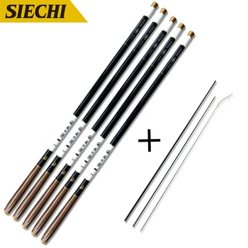 

SIECHI Carbon Fiber Telescopic Fishing Rod Kit 3.6-7.2M Stream Fishing Rod with Spare Tips, Fishing vara de pesca