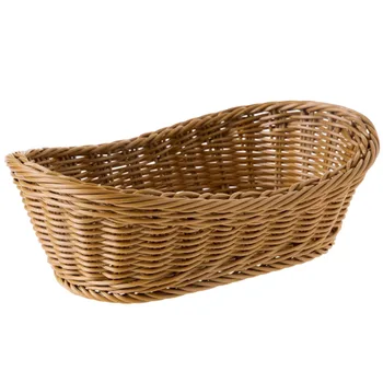 

Oval Wicker Woven Bread Basket, 10.2Inch Storage Basket for Food Fruit Cosmetic Storage Tabletop and Bathroom