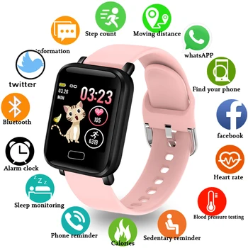 

LIGE IP67 Waterproof Smart Watch Women Lovely Bracelet Heart Rate Monitor Sleep Monitoring Smartwatch Connect IOS Android band