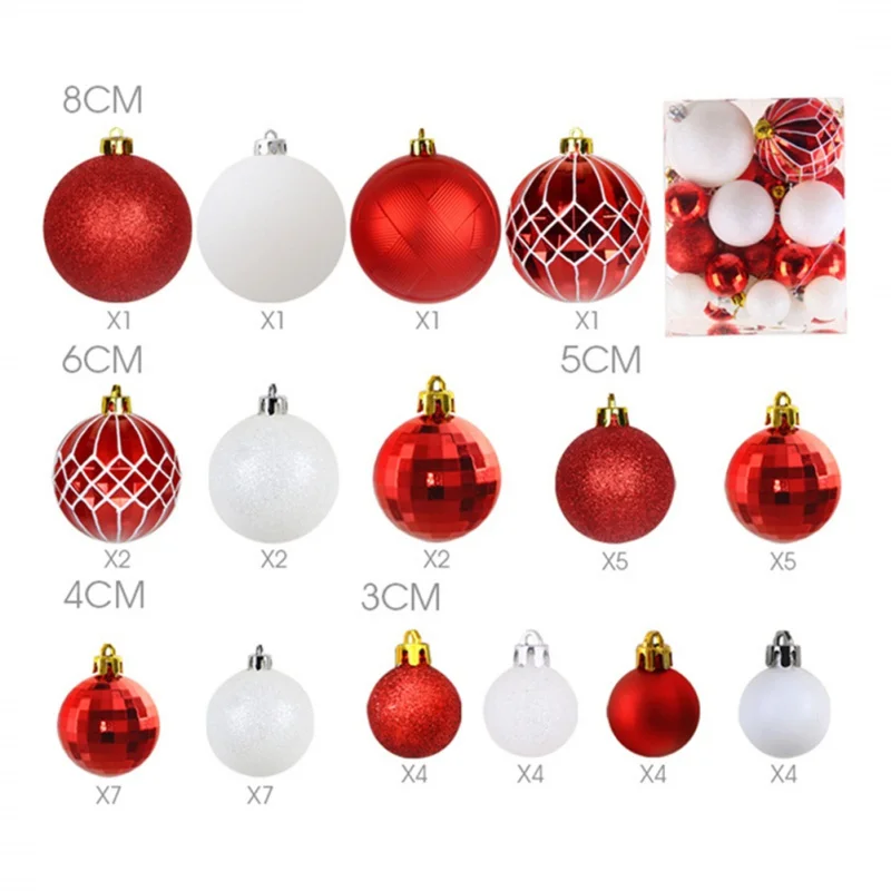 50 шт. круглый шар подвесные рождественские украшения пластиковый шар Рождественская елка праздничные вечерние украшения