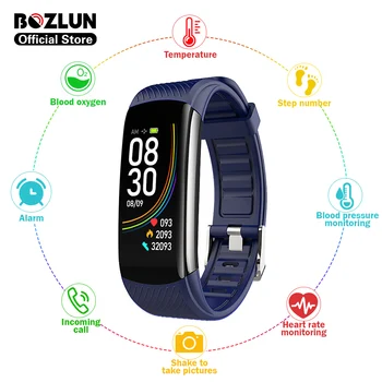 

Bozlun C6T 0.96 inch Big Touch Screen Smart Wristband Heart Rate Blood Pressure Blood oxygen Monitor Fitness Bracelet Smartband
