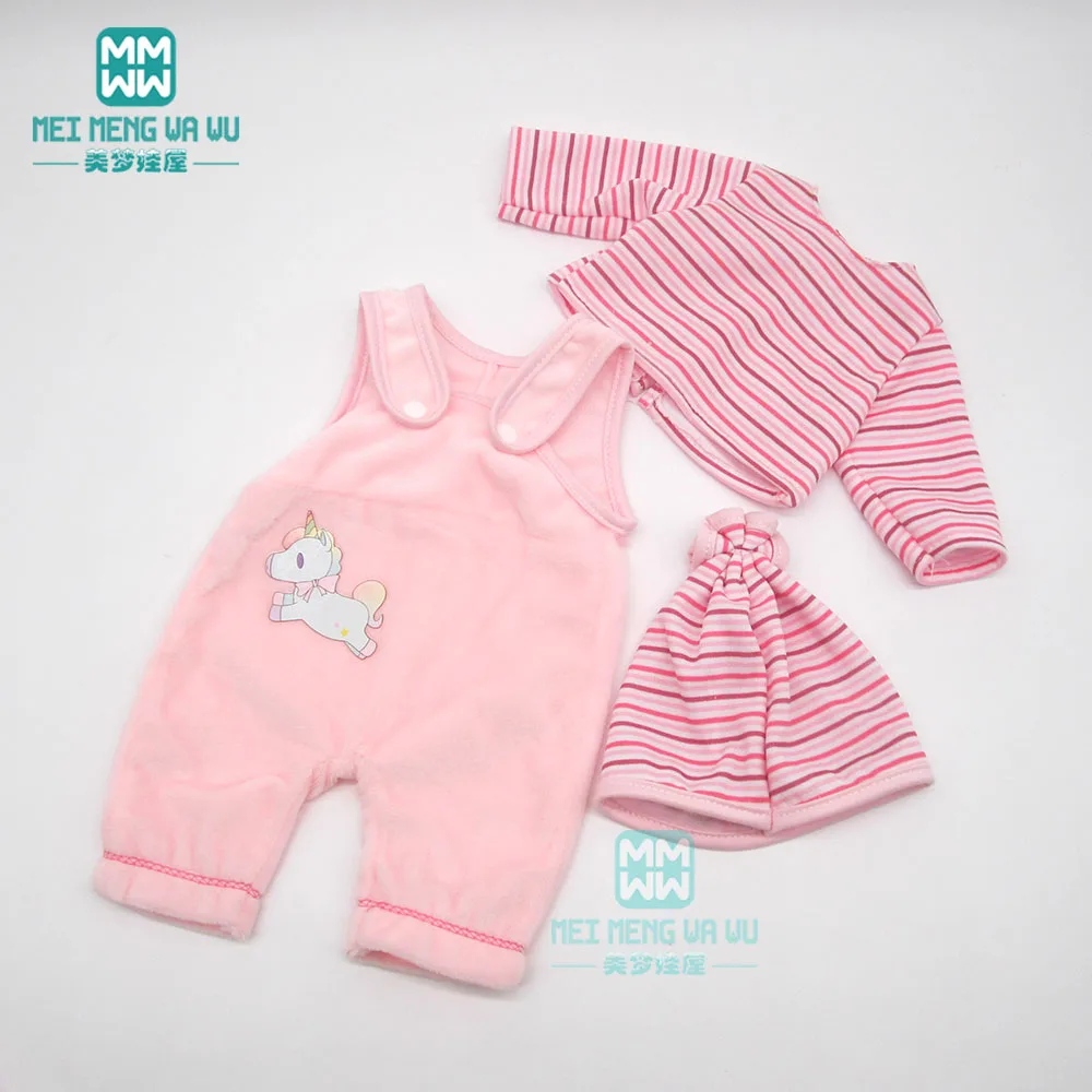 M--458 Одежда для куклы, подходит для 43 см, игрушки для новорожденных, куклы 45 см, американская кукла, Розовый Повседневный плюшевый комплект, свитер, костюм - Цвет: M--458
