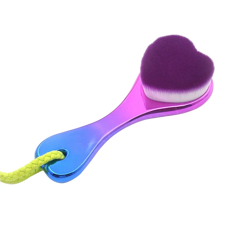 purple Щетка для очищения лица в форме сердца, ручная заточка из искусственного ворса очиститель для лица, портативная чистка лица - Цвет: purple