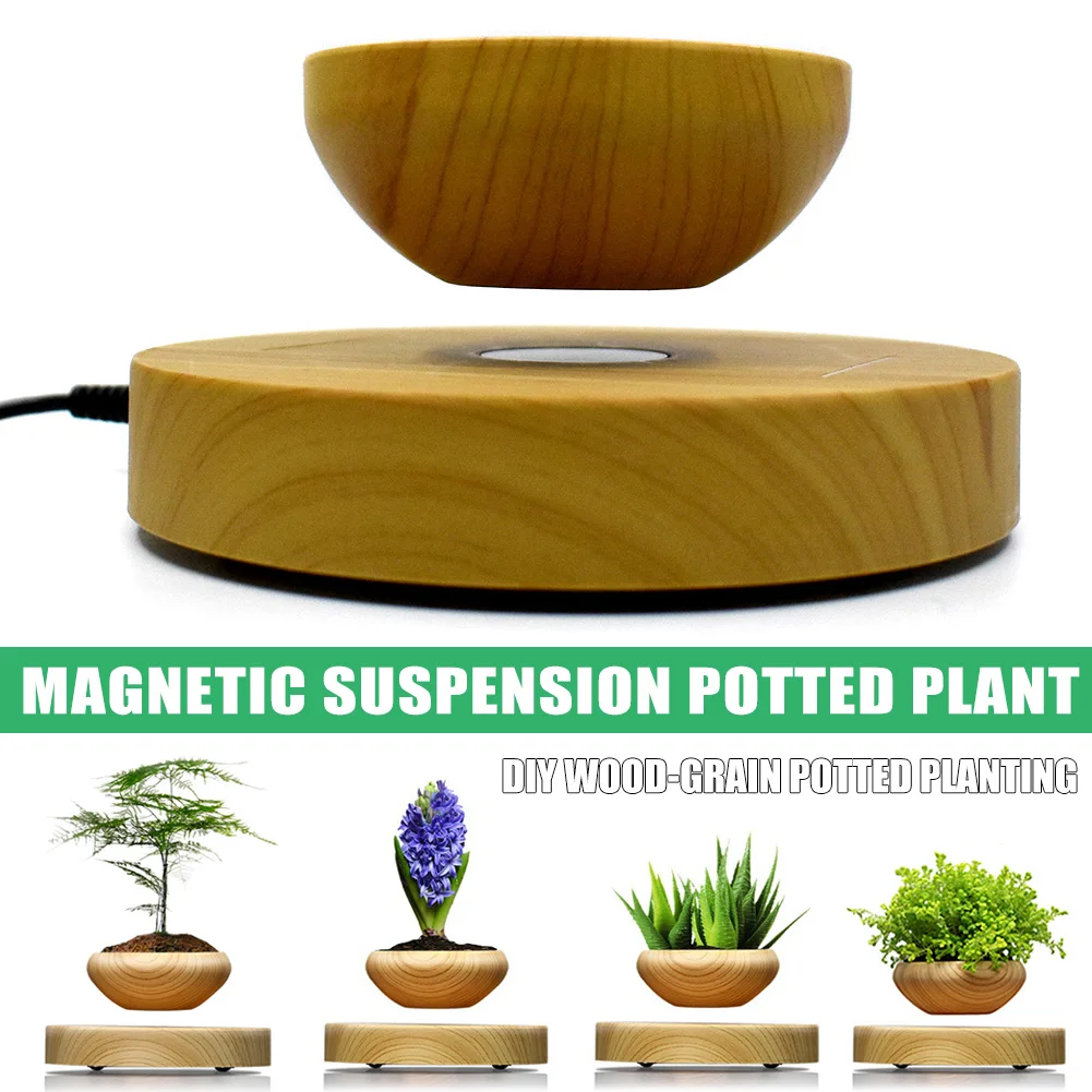 

Magnetic Levitation Air Bonsai Suspension Levitating Flower Pot Plant LED Living Room Tabletop Decor PAK55