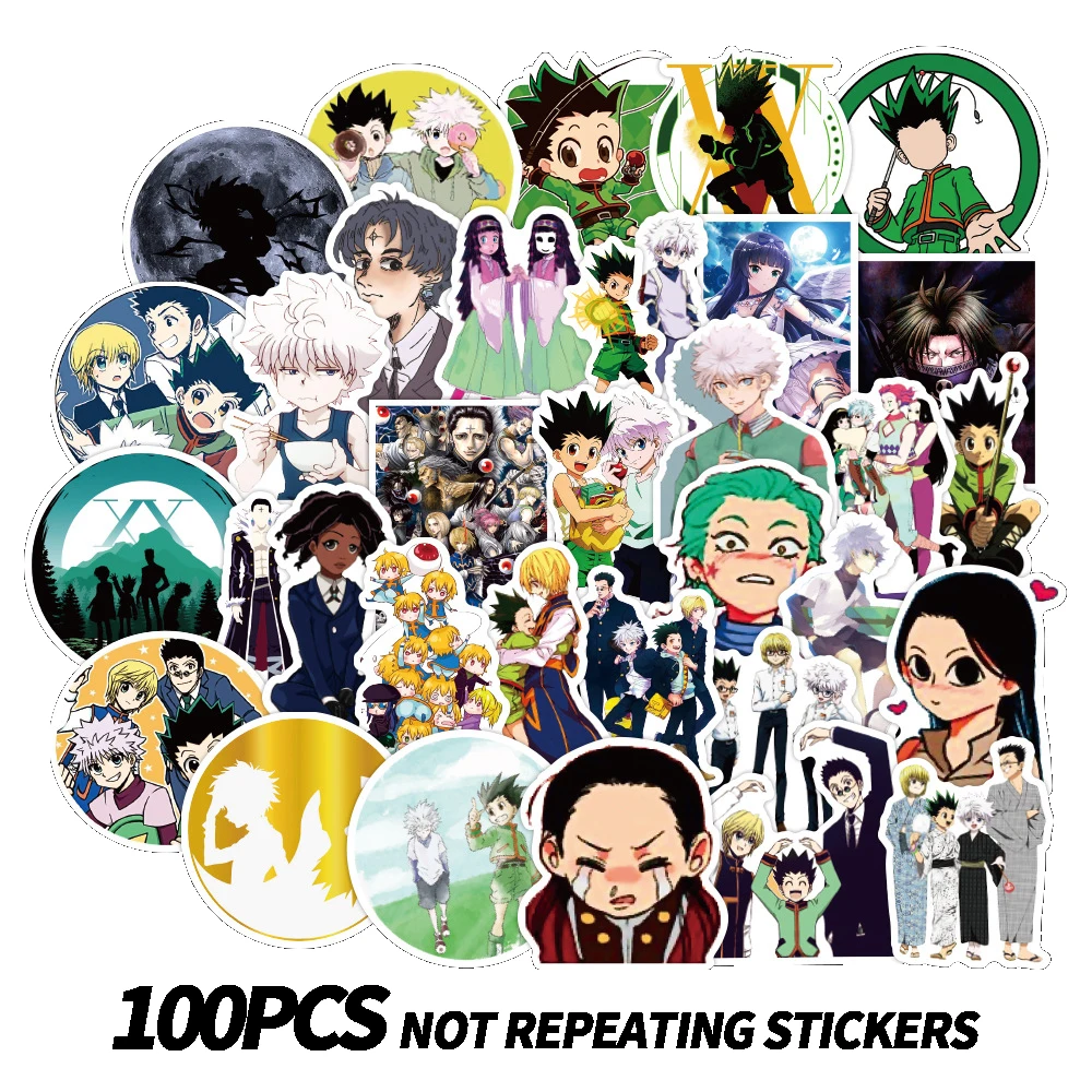 

50/100pcs Full Time Hunter Anime Stickers Graffiti Decal Luggage Laptop Helmet Skateboard Waterproof Sticker Children's Toys