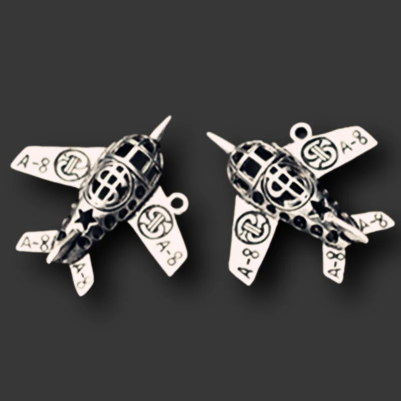 

5pcs Silver Plated A-8 Aircraft Model Pendants Retro Necklace Metal Accessories DIY Charms For Jewelry Crafts Making A818
