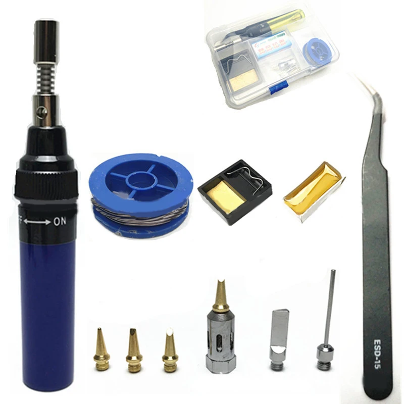 G253342A 1300 Цельсия бутановый газовый сварочный паяльник сварочная ручка горелка дующий фонарь Газовый паяльник беспроводной бутановый наконечник инструмент - Цвет: G253342A