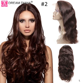 

DreamDiana Ombre Body Wave 360 Lace Front Wig Two Tone Brazilian Hair Wigs Blond 150 Density Ombre Remy Wig 360 Lace Frontal Wig