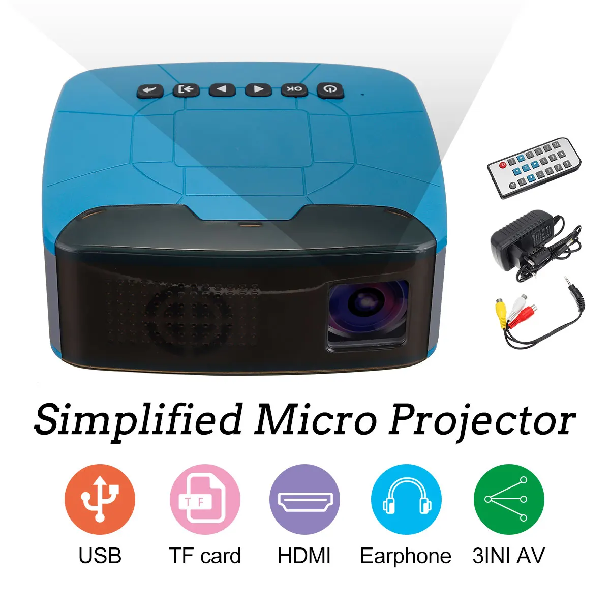 

T6 1080P Mini Projector Beamer Led Projector HD USB Hdmi Video Projector full hd projector For home cinema mini beamer