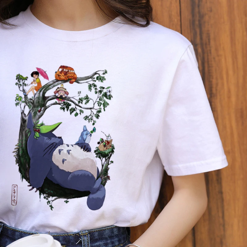 

Streetwear Tops t shirt Harajuku tshirt Oversized t-shirt Women Vintage Totoro Anime Clothes Graphic Kpop Aesthetic Dropshipping