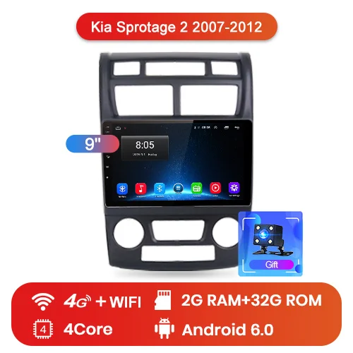 Junsun V1 Android 9.0 системный блок а для Киа Спортейдж 2 Kia Sportage 2 2007-2011 2012 2 din android автомагнитола с навигацие - Цвет: 4G (2GB 32GB)