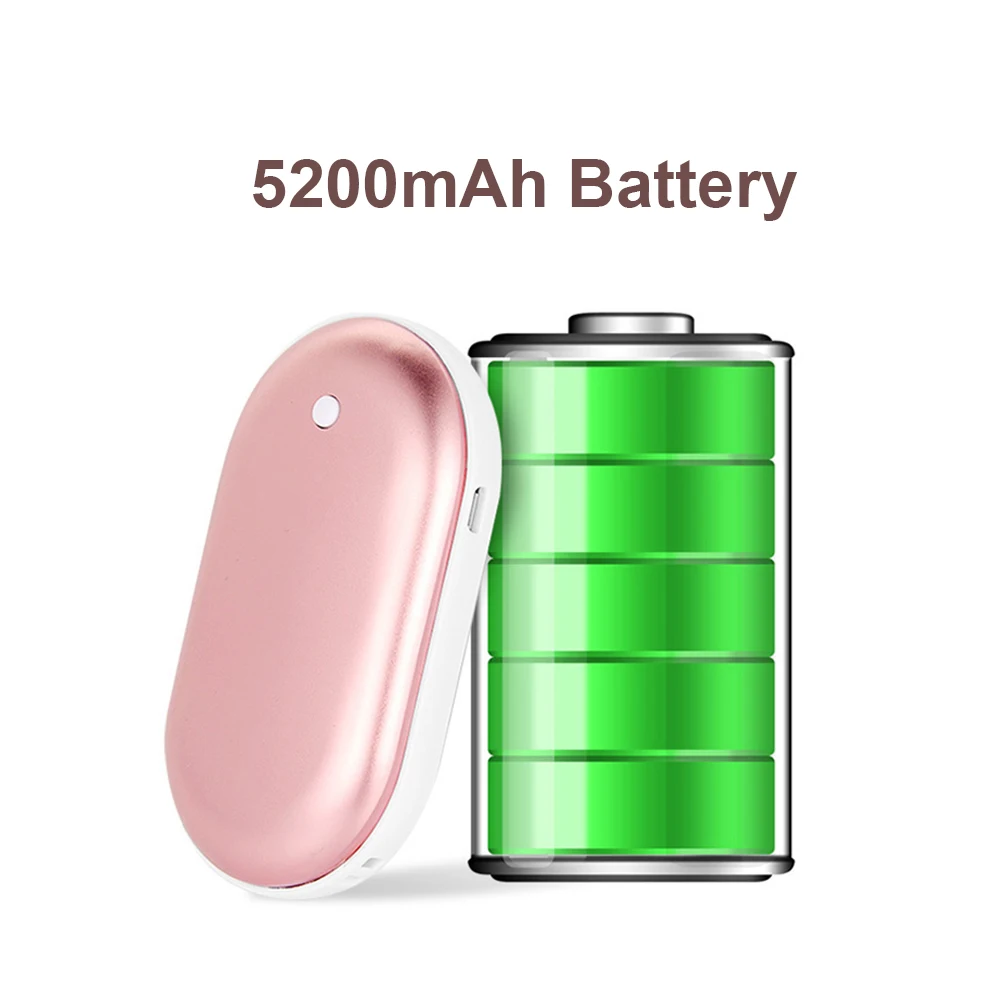 5200 мАч перезаряжаемая электрическая грелка для рук USB ручной нагреватель мини-телефон внешний аккумулятор Карманный нагреватель Быстрая зарядка портативный внешний аккумулятор