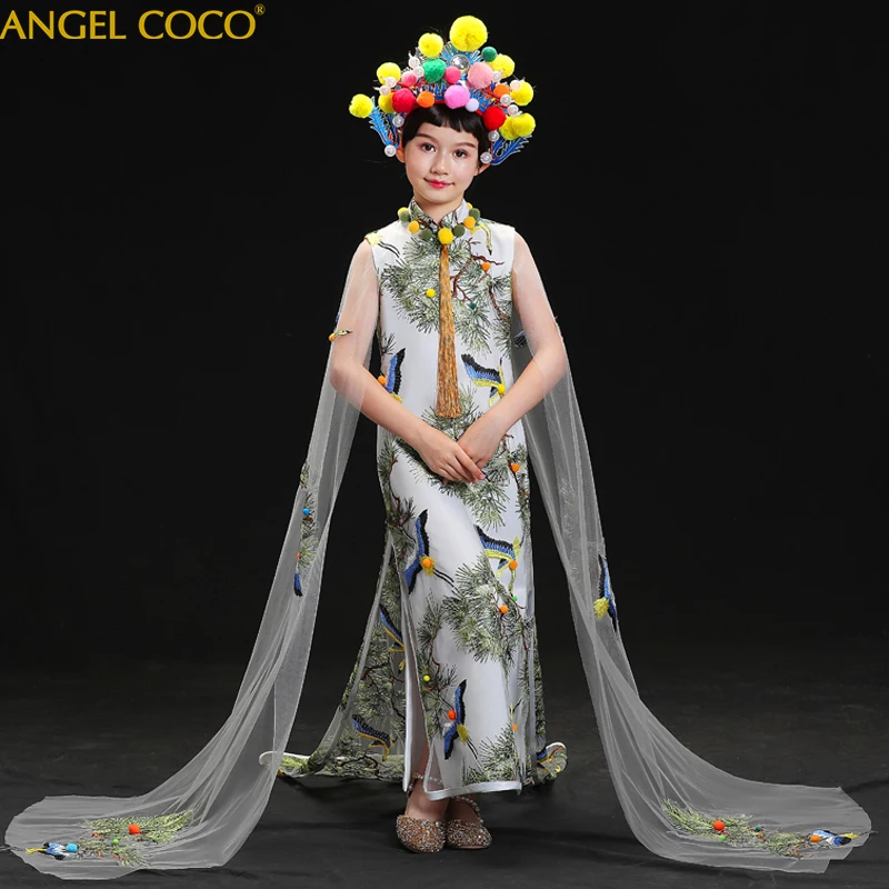 

2019 Girls Summer Dress Long Mermaid Evening Dress Kids Dresses Girls Children Prom Princess Party Wedding Dress 10 14 Years