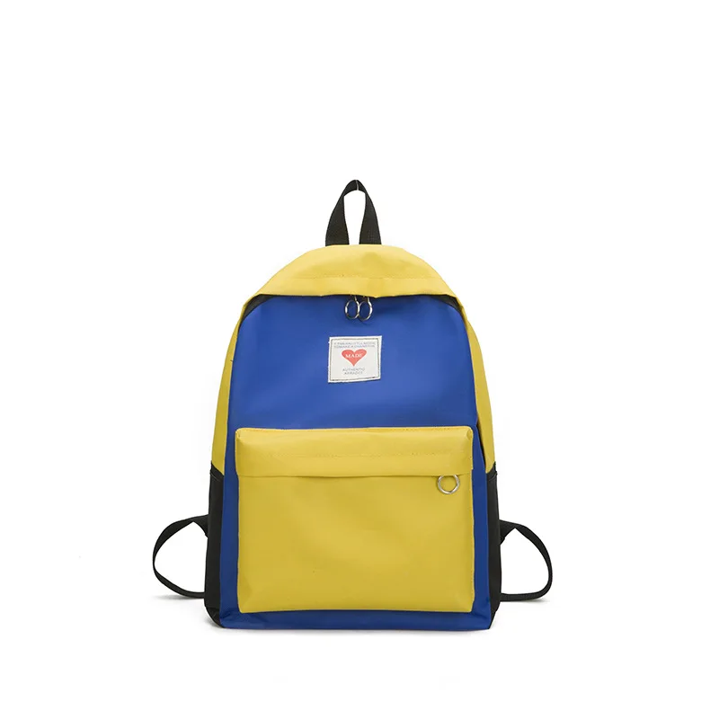 

Canvas Backpack Women's 2018 New Style Korean-style Contrast Color Schoolbag Casual Large-capacity Backpack