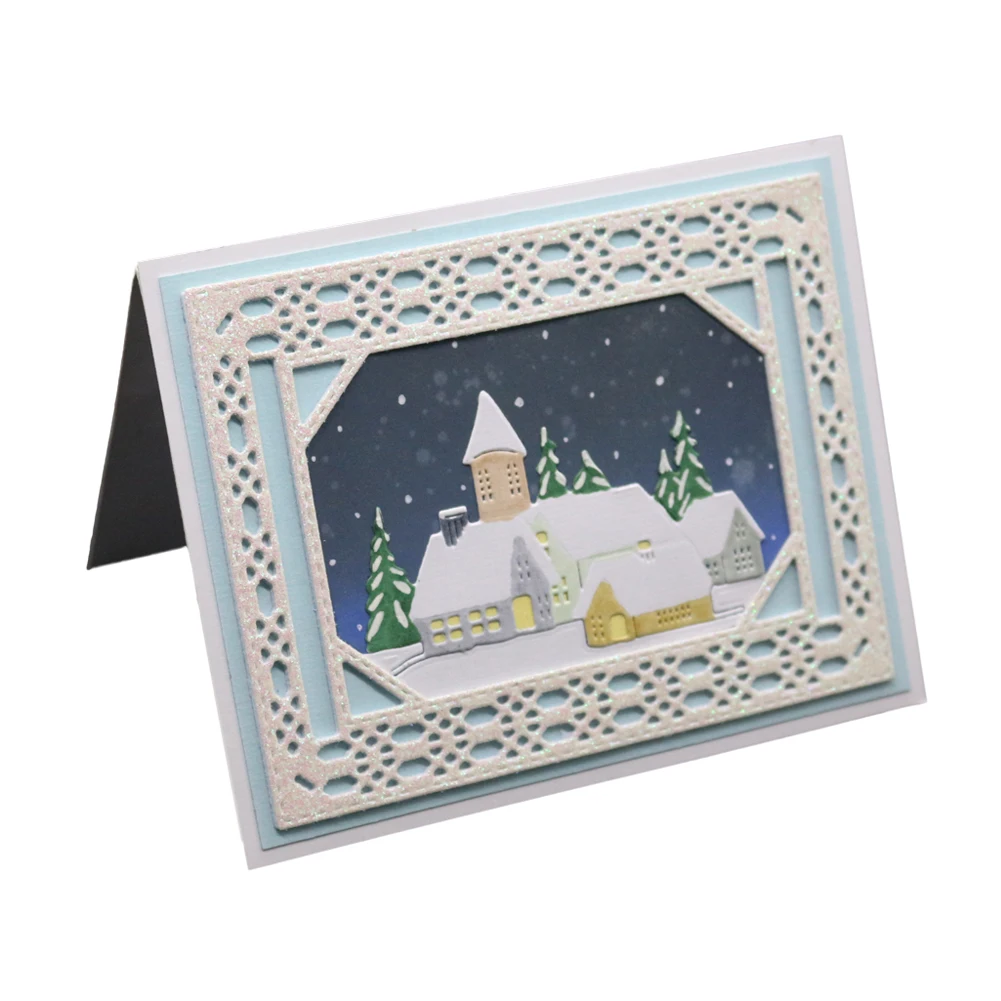 Дом Креативный фон/приглашение кружева резки трафареты для DIY рамки металла