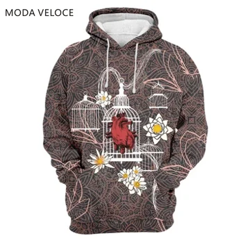 

MODAVELOCE Blocked Heart Hoodie Polyester With Wool Mens Hoodies Sweatershirt Anime's Sweatshirt Men Cotton