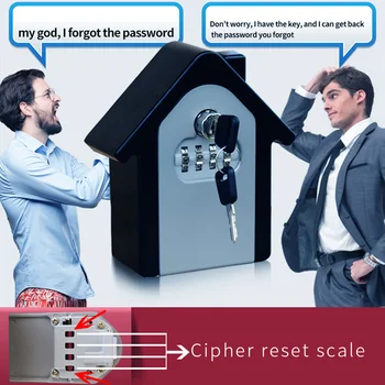 

Key Lock Box with Waterproof Case Wall Mount Metal Password Box for Home Business PR Sale