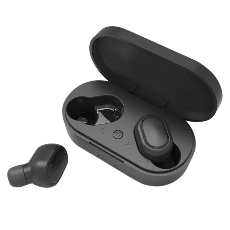 Черный Наушники-вкладыши для Bluetooth 5,0, Автоматическое Сопряжение, беспроводная стерео гарнитура TWS, аксессуары с зарядными чехлами - Цвет: Черный