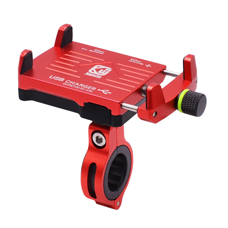 

Motorcycle Phone Holder with 2.5A Fast Charger Aluminum Electric Scooter Handlebar Mount Universal Cell Phone Grip Holder Stand