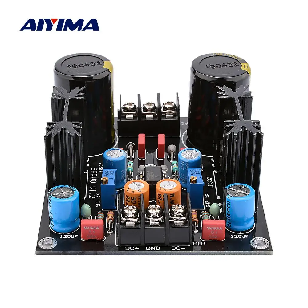 AIYIMA LM317 LM337 фильтра выпрямителя тока модуля с алюминиевой крышкой, 50В 4700 мкФ 1.5A преобразователь переменного тока в постоянный фильтр Питание DIY аудио усилитель звука дома Театр