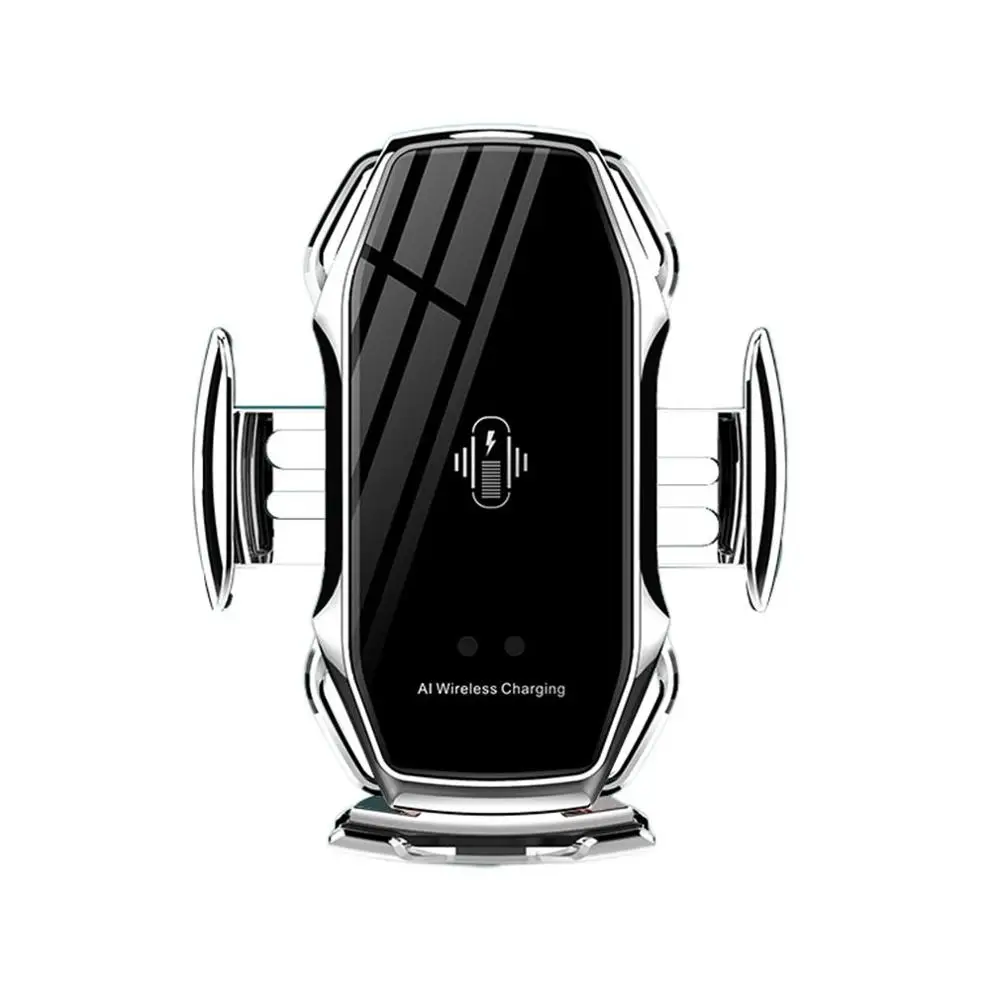 A5 Автомобильный держатель для телефона умный инфракрасный автоматический индукционный автомобильный беспроводной зарядный Универсальный автомобильный держатель телефона на вентиляции - Цвет: Silver